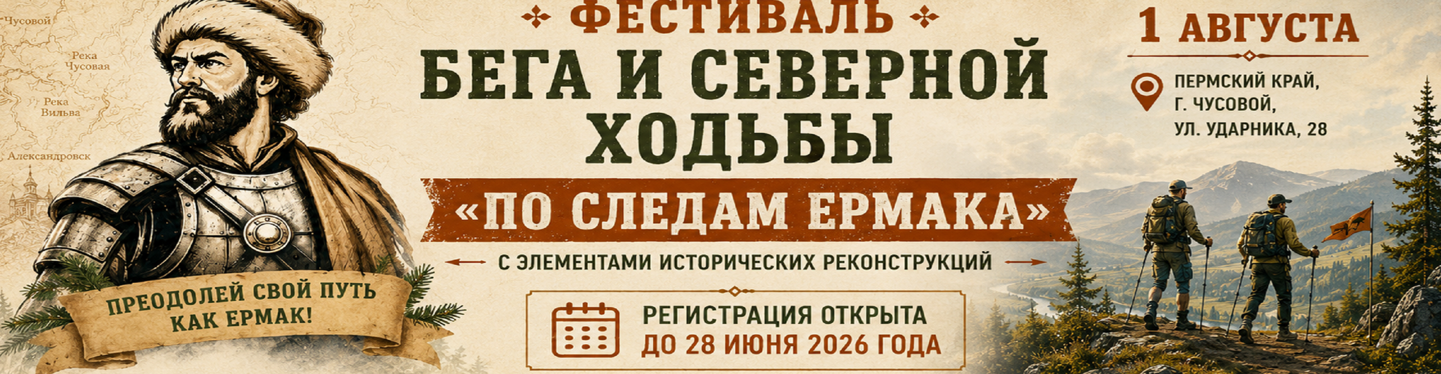 Фестиваль бега и северной ходьбы "По следам Ермака" с элементами исторических реконструкций — Пермский край