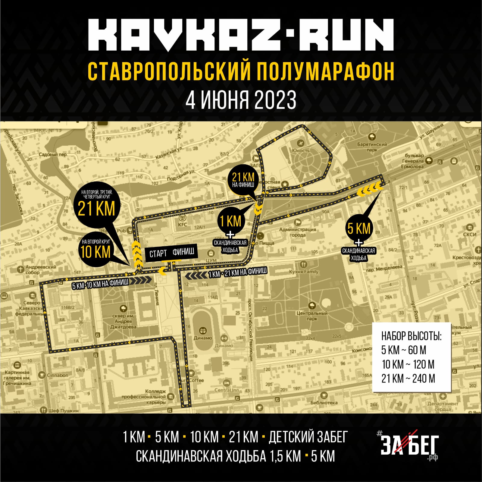 Ставропольский полумарафон KAVKAZ.RUN / ЗАБЕГ.РФ 2023